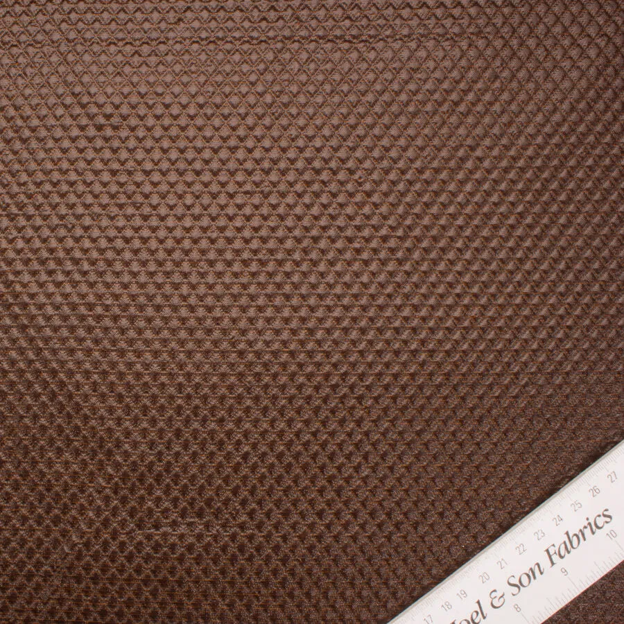 Brown Quilted Metallic Cloqué