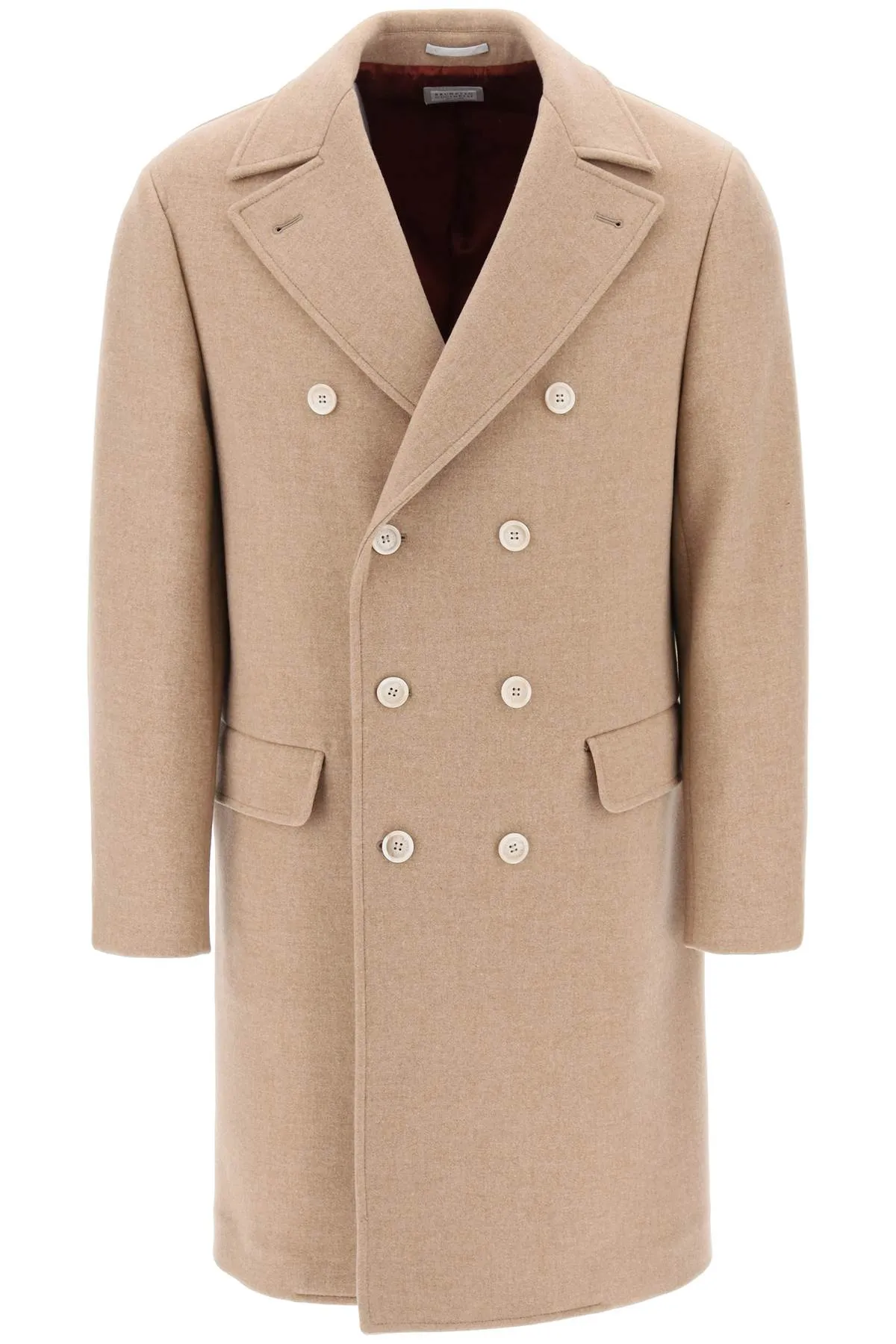 Brunello cucinelli double-breasted coat in wool and cashmere