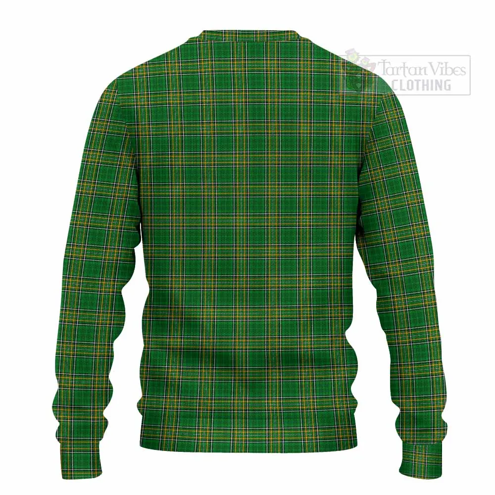 Bryne Irish Clan Tartan Knitted Sweater with Coat of Arms