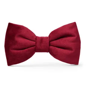 Burgundy Velvet Dog Bow Tie