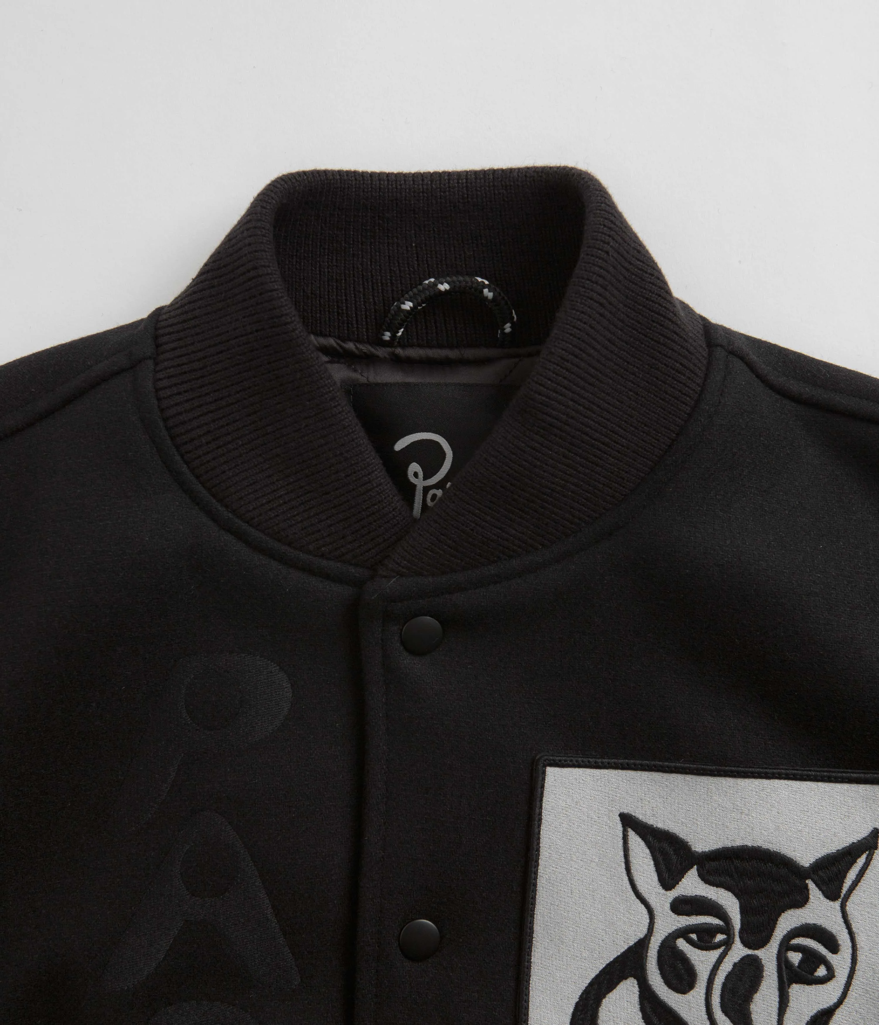 by Parra Dog Faced Varsity Jacket - Black