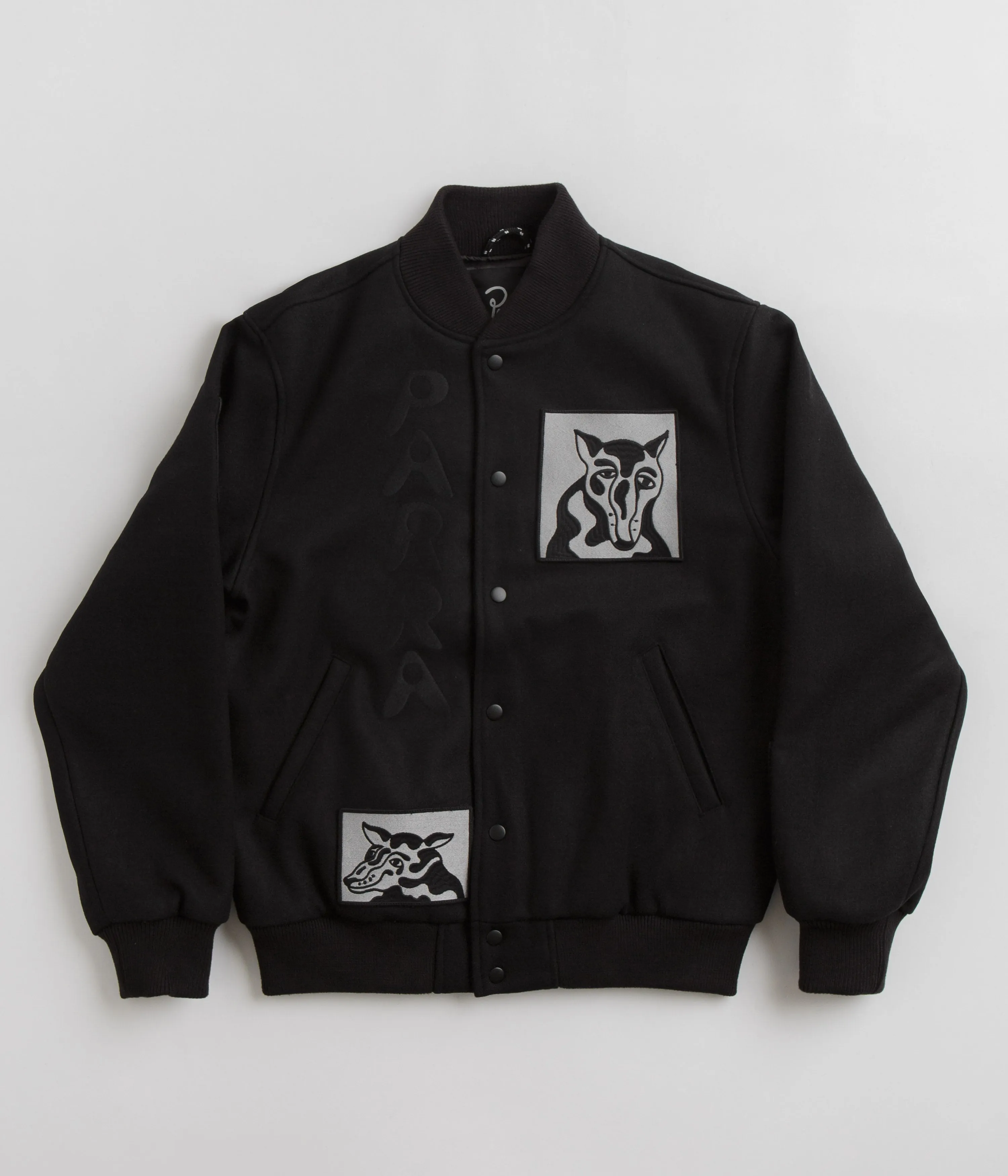 by Parra Dog Faced Varsity Jacket - Black