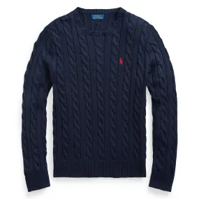 Cable-Knit Cotton Sweater Hunter Navy - SS24