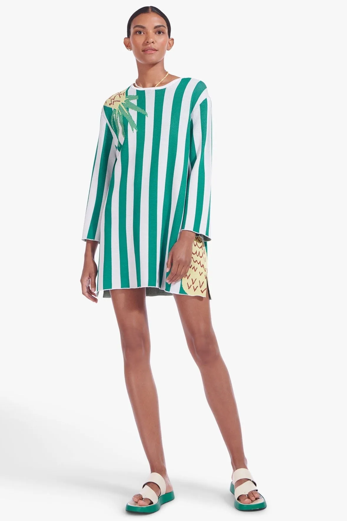 CAY DRESS | CABANA STRIPE CLOVER