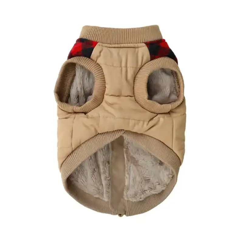 Check Padded Harness Dog Jacket