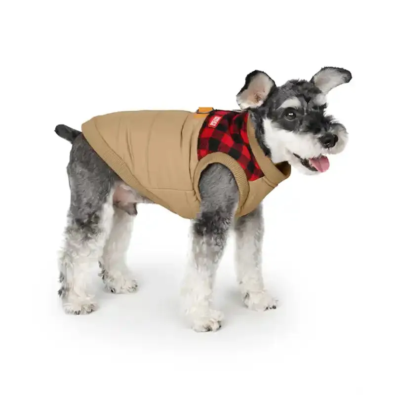 Check Padded Harness Dog Jacket