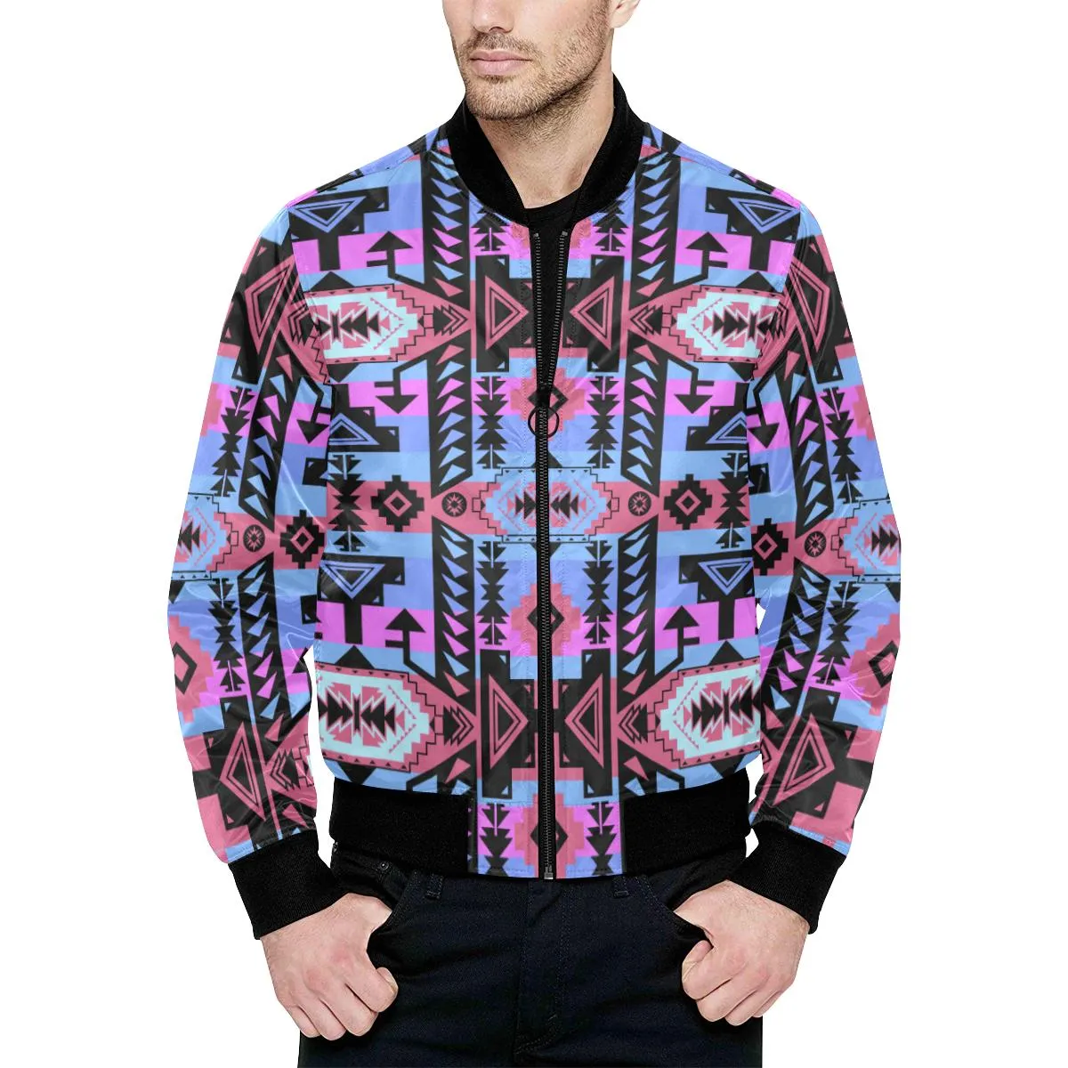 Chiefs Mountain Sunset Unisex Heavy Bomber Jacket with Quilted Lining