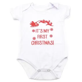 Christmas Baby Letter Print Short-sleeve Jumpsuit