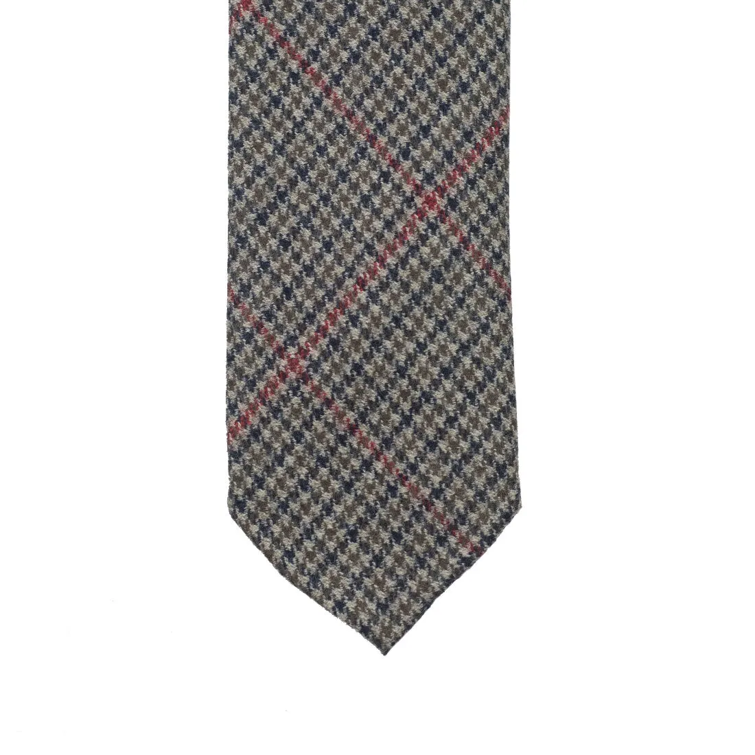 Classic gunclub check wool & cashmere tie, hand-rolled