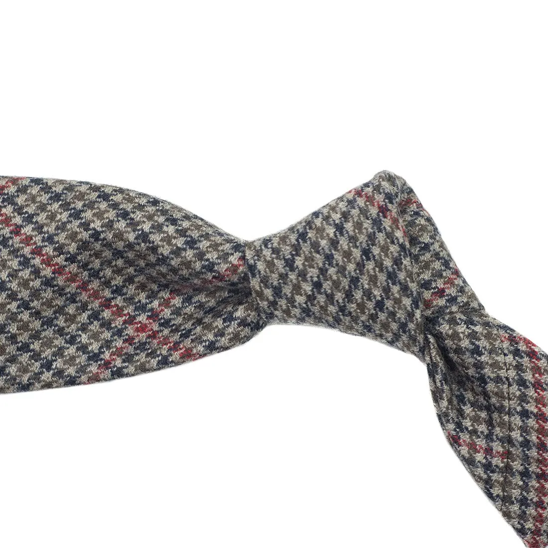 Classic gunclub check wool & cashmere tie, hand-rolled