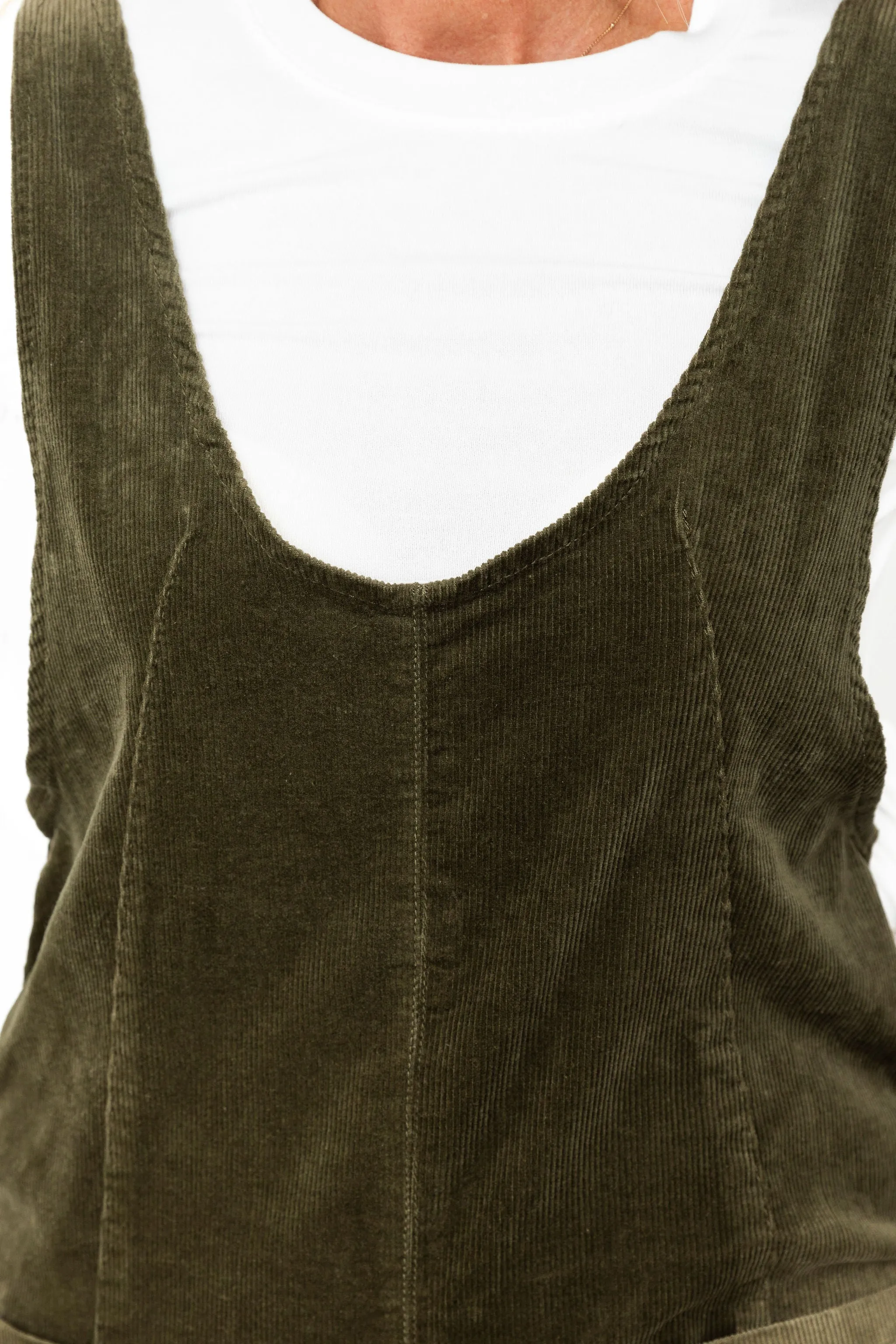 Corduroy Jumpsuit - Olive