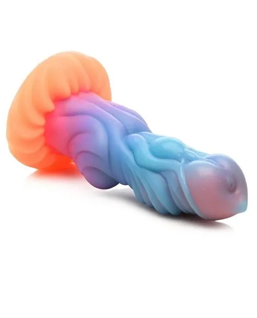 Creature Cocks - Alien Invader Glow in the Dark Silicone Dildo - 8in