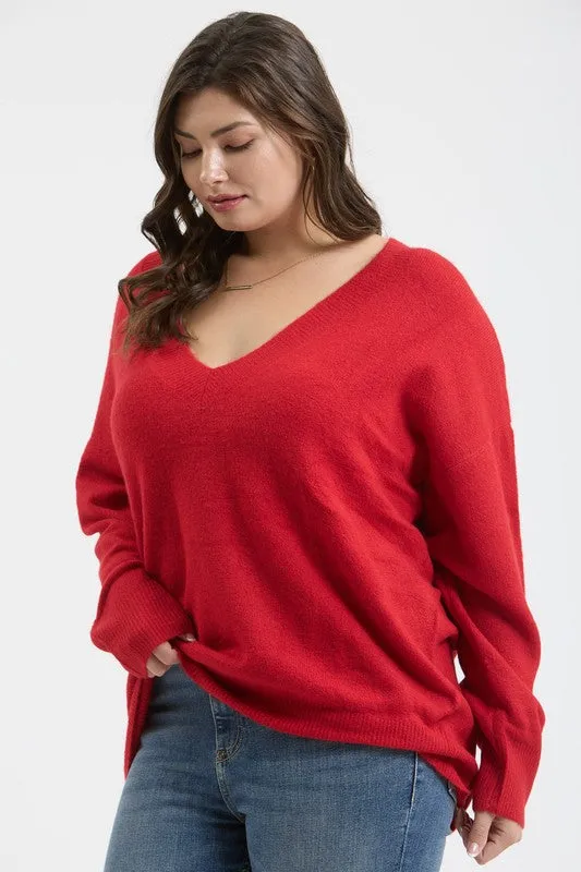 Curvy Dori Drop Shoulder Sweater