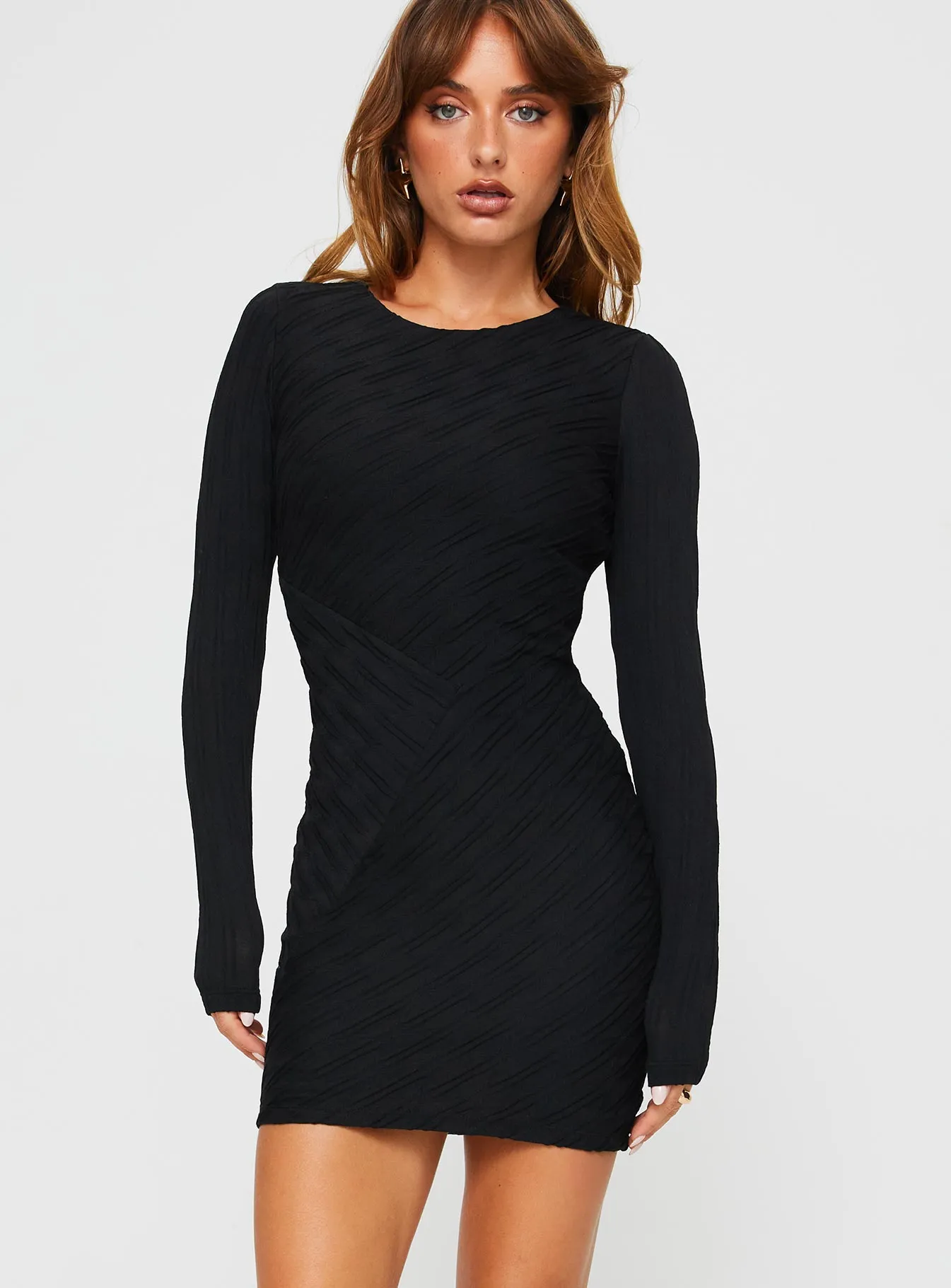 Dakara Long Sleeve Mini Dress Black