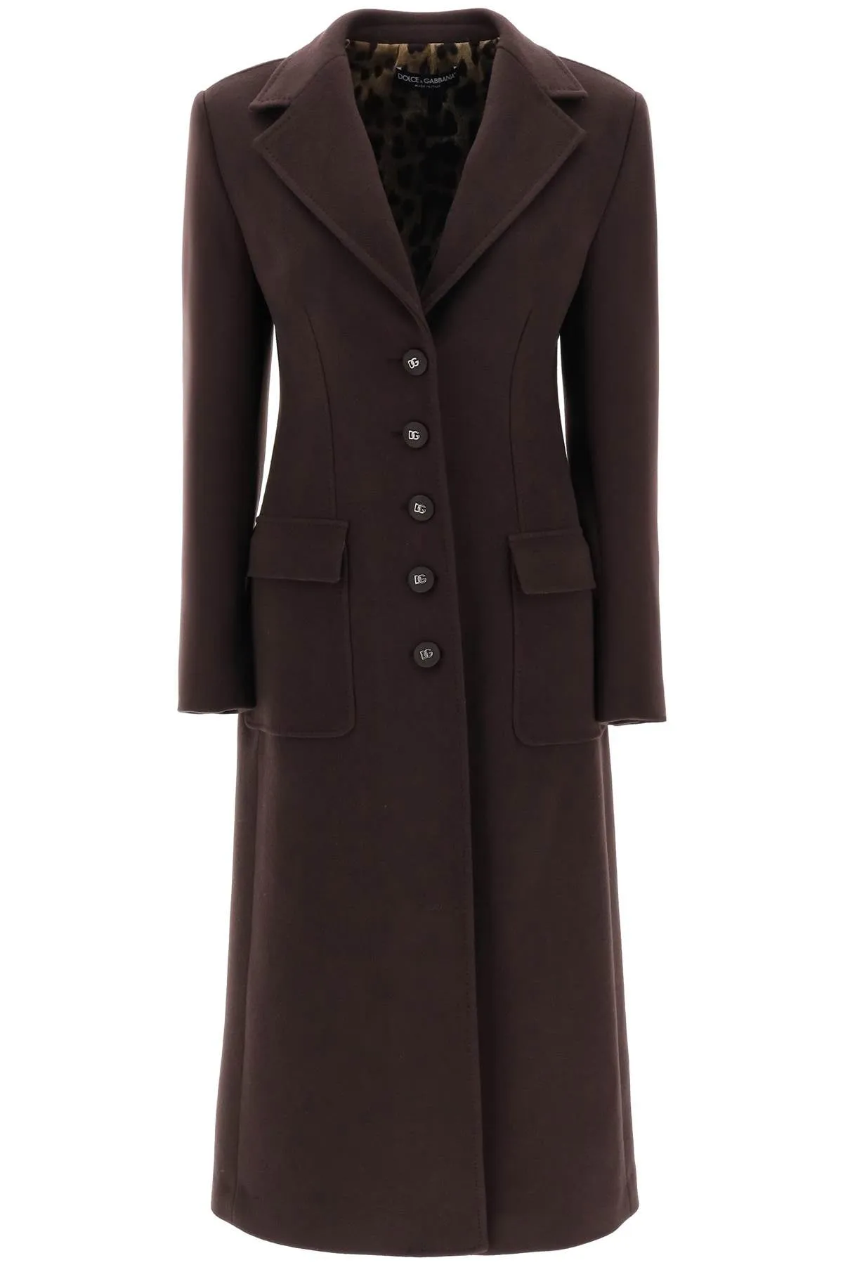 Dolce & Gabbana Shaped Coat In Wool And Cashmere