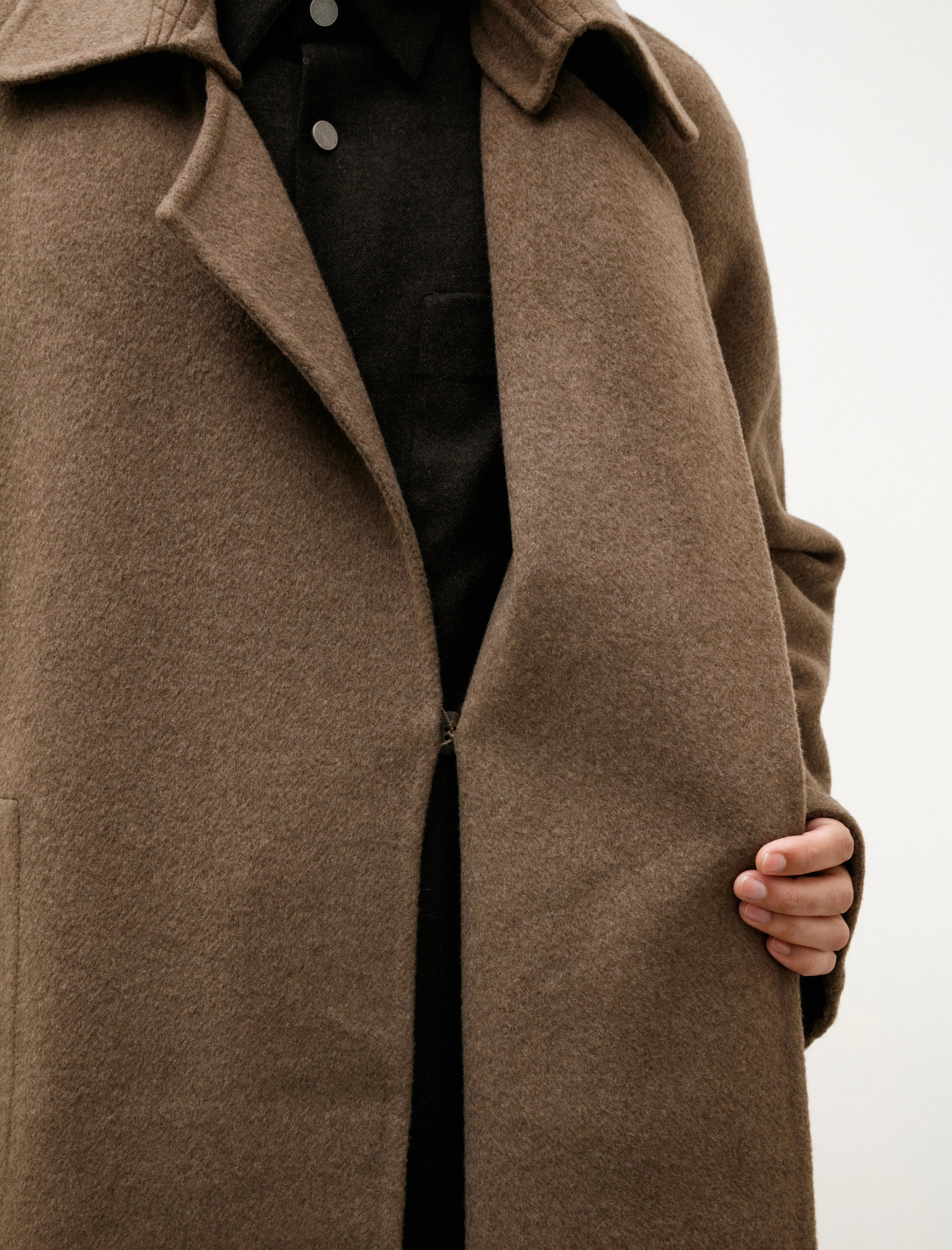 Double Face Yak Coat Brown