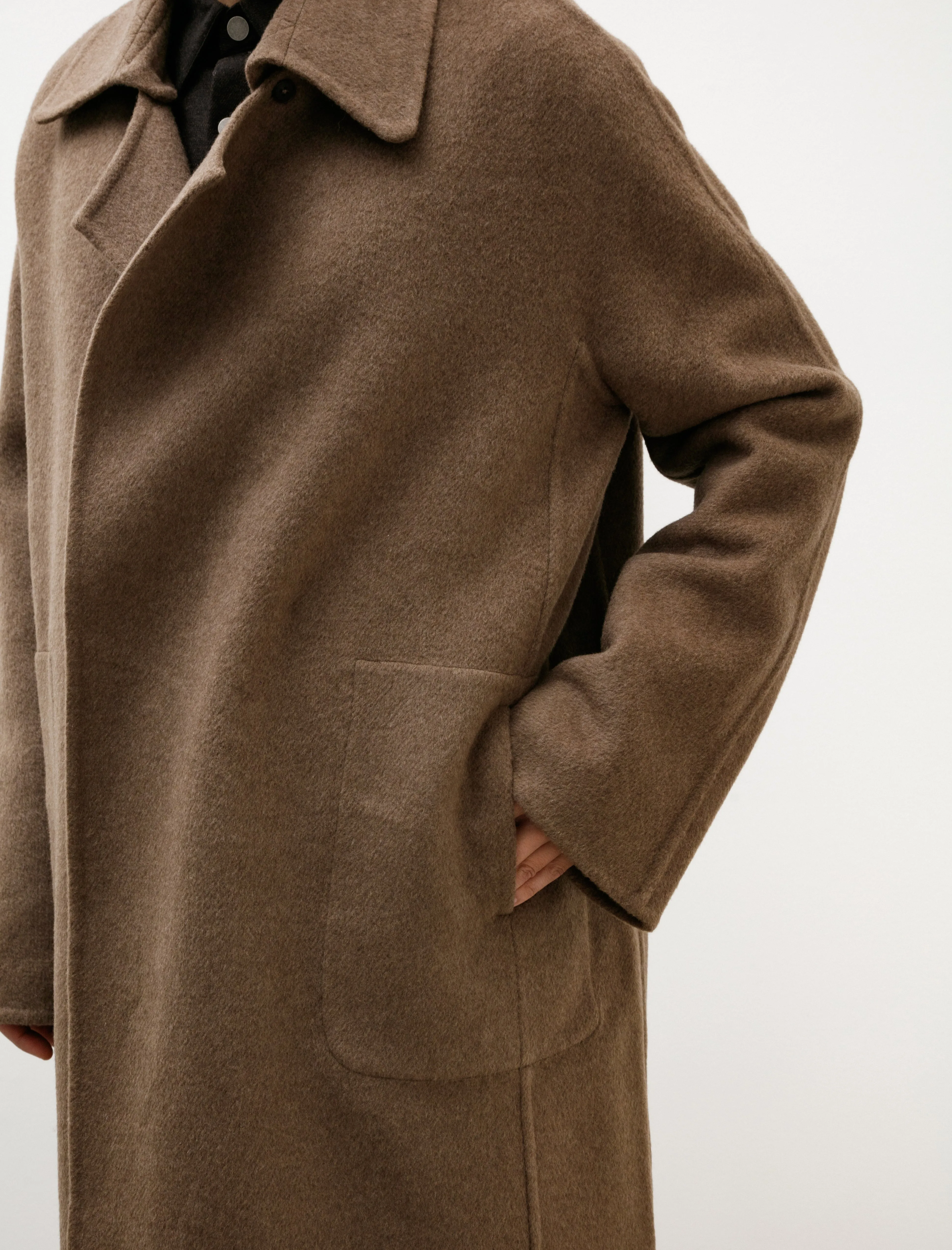 Double Face Yak Coat Brown