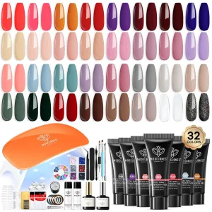 Dream Decoration - 133Pcs 32 Colors Poly Nail Gel Kit【US ONLY】