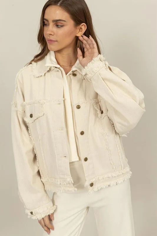 DZ105 - CREAM DENIM JACKET