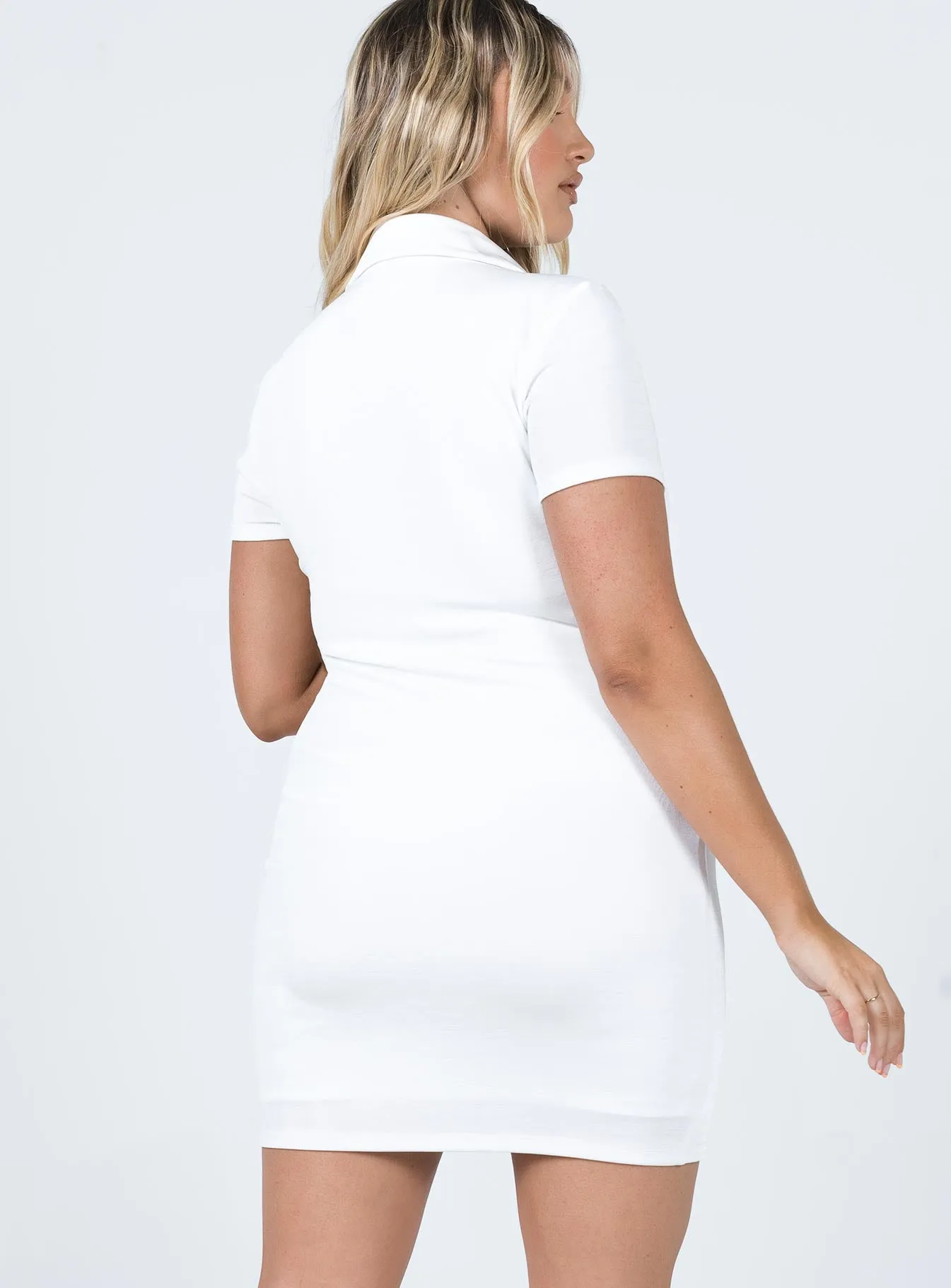 Elody Short Sleeve Mini Dress White