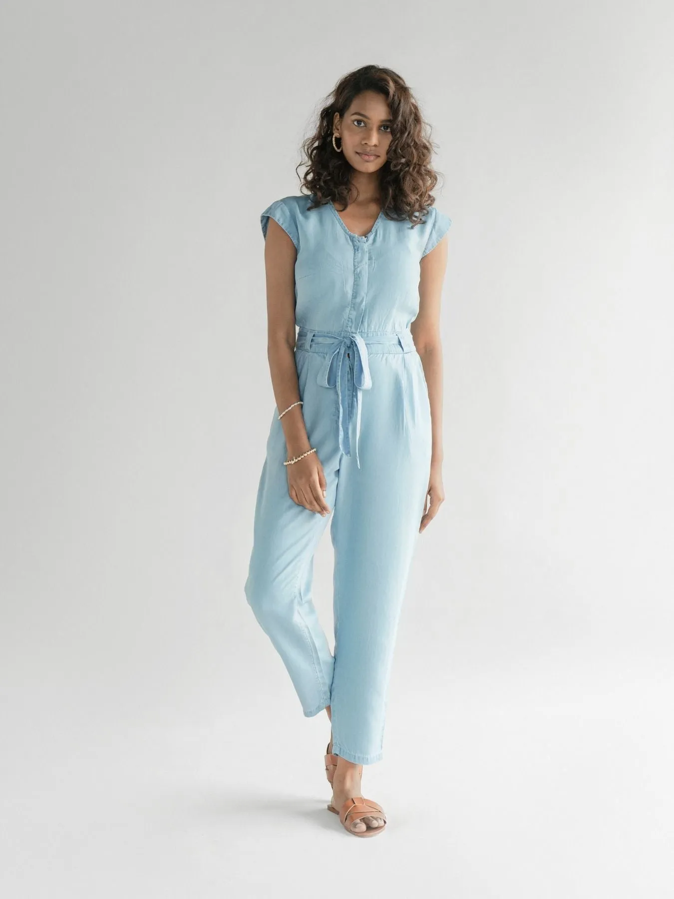 Evening Chai Jumpsuit, Ocean Blue