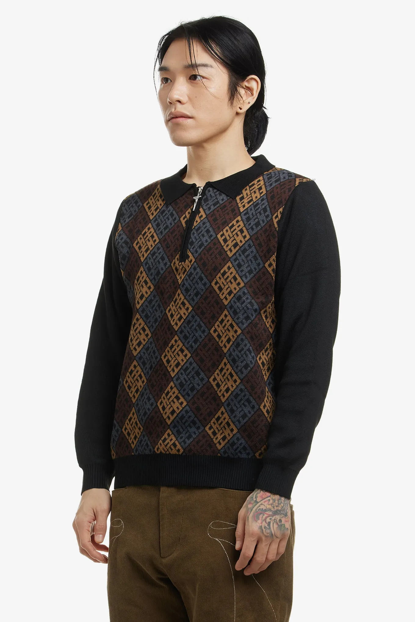 FA MONOGRAM 1/4 ZIP KNIT