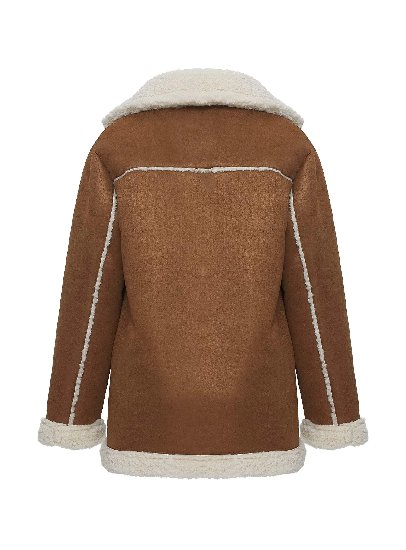 Fashionkova Marysville Faux Fur Oversized Jacket Tan