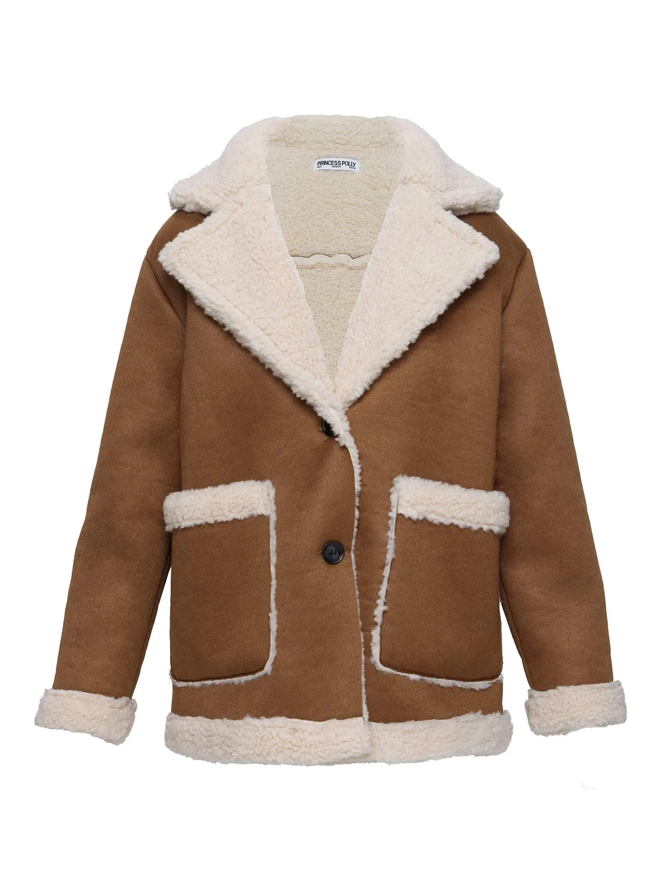 Fashionkova Marysville Faux Fur Oversized Jacket Tan