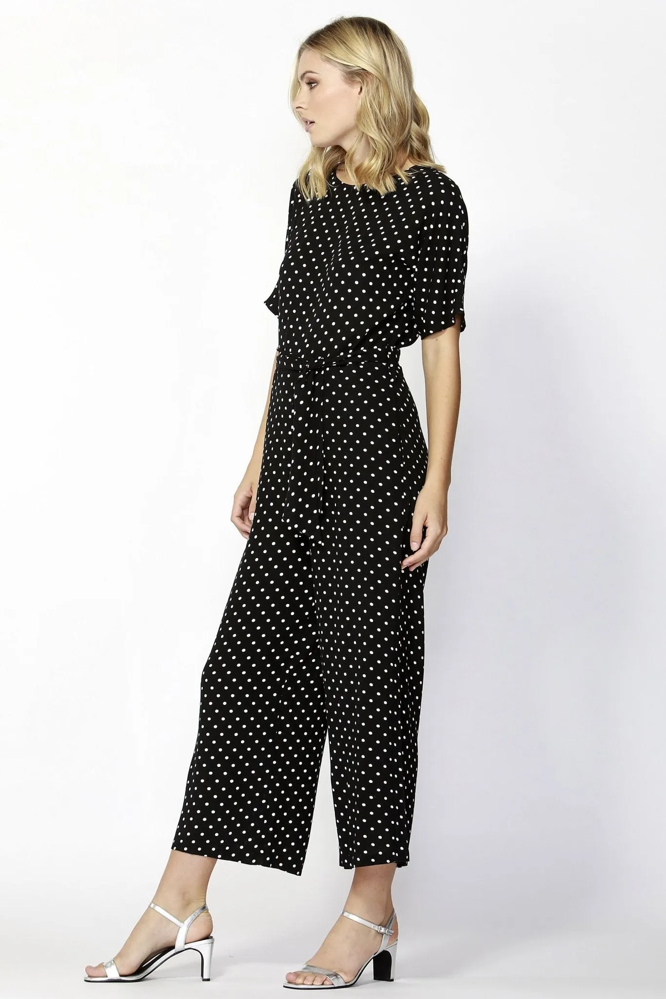 Fate   Becker Paris Nights Jumpsuit in Black / White Dots