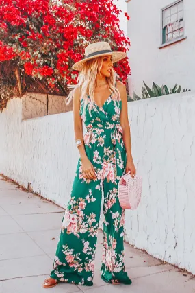 Floral Jumpsuit with Tie Detail