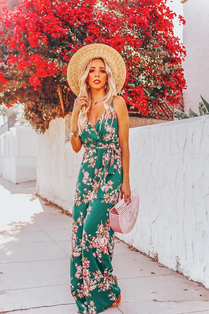 Floral Jumpsuit with Tie Detail