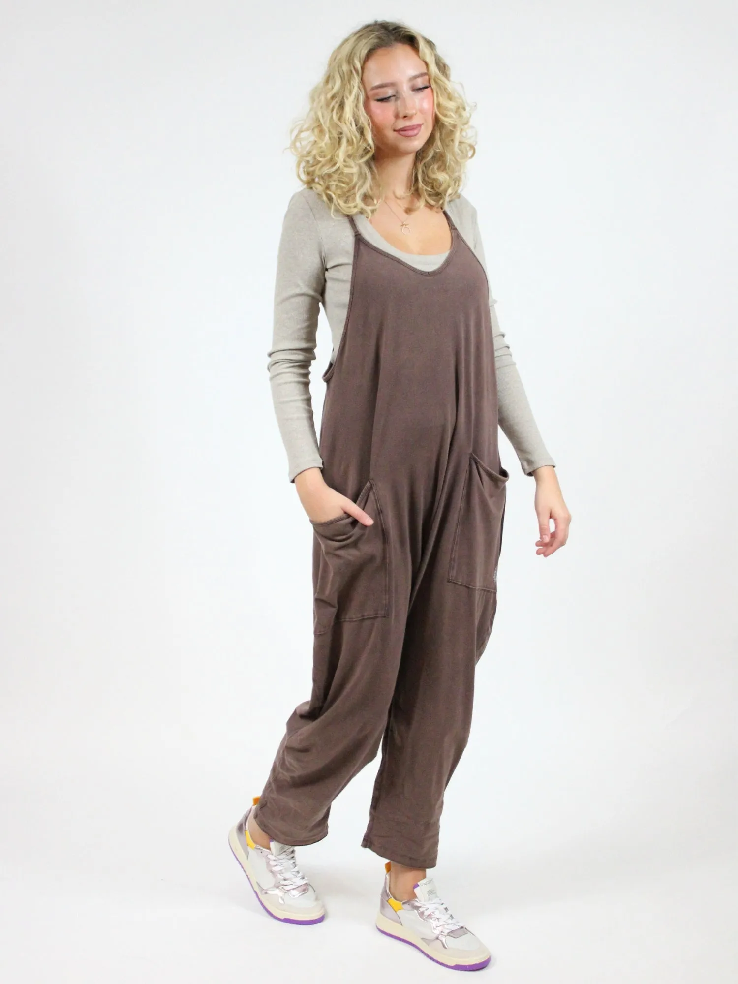 Free People Hot Shot Onesie: Dark Espresso