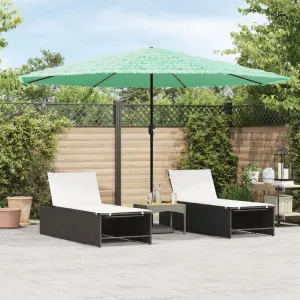 Garden Parasol with Steel Pole Green 388x388x248 cm