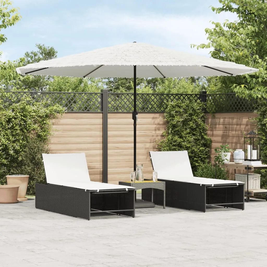 Garden Parasol with Steel Pole White 388x388x248 cm