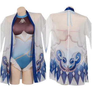 Genshin Impact Ganyu Swimsuit Cosplay Costume Jumpsuit Cloak Outfits