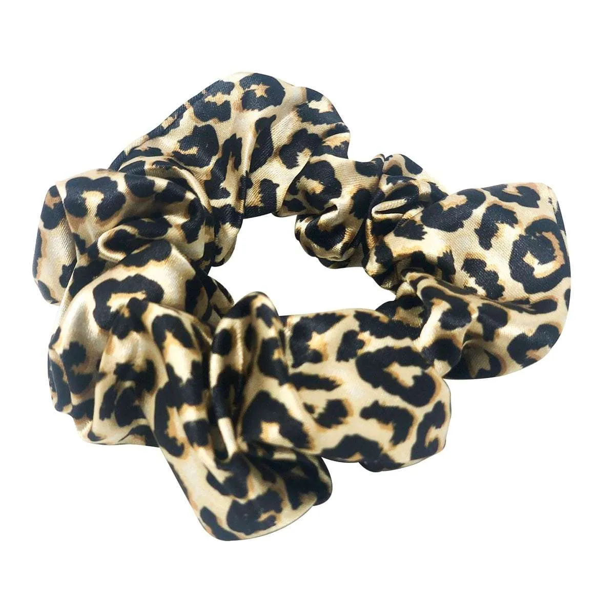 Hair Scrunchies Multipack Set - Black, Beige & Animal Print