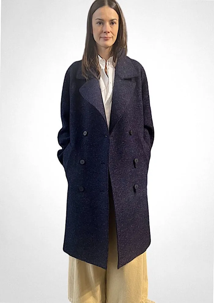 HARRIS WHARF Sailor Coat Boiled Wool