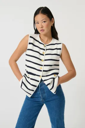 Helena Gilet - Stripe I - Navy/White