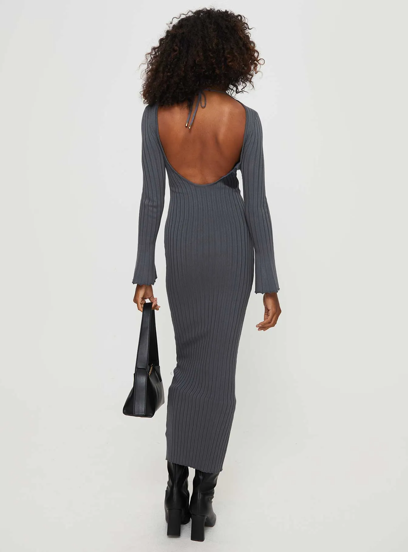 Heleni Long Sleeve Maxi Dress Grey