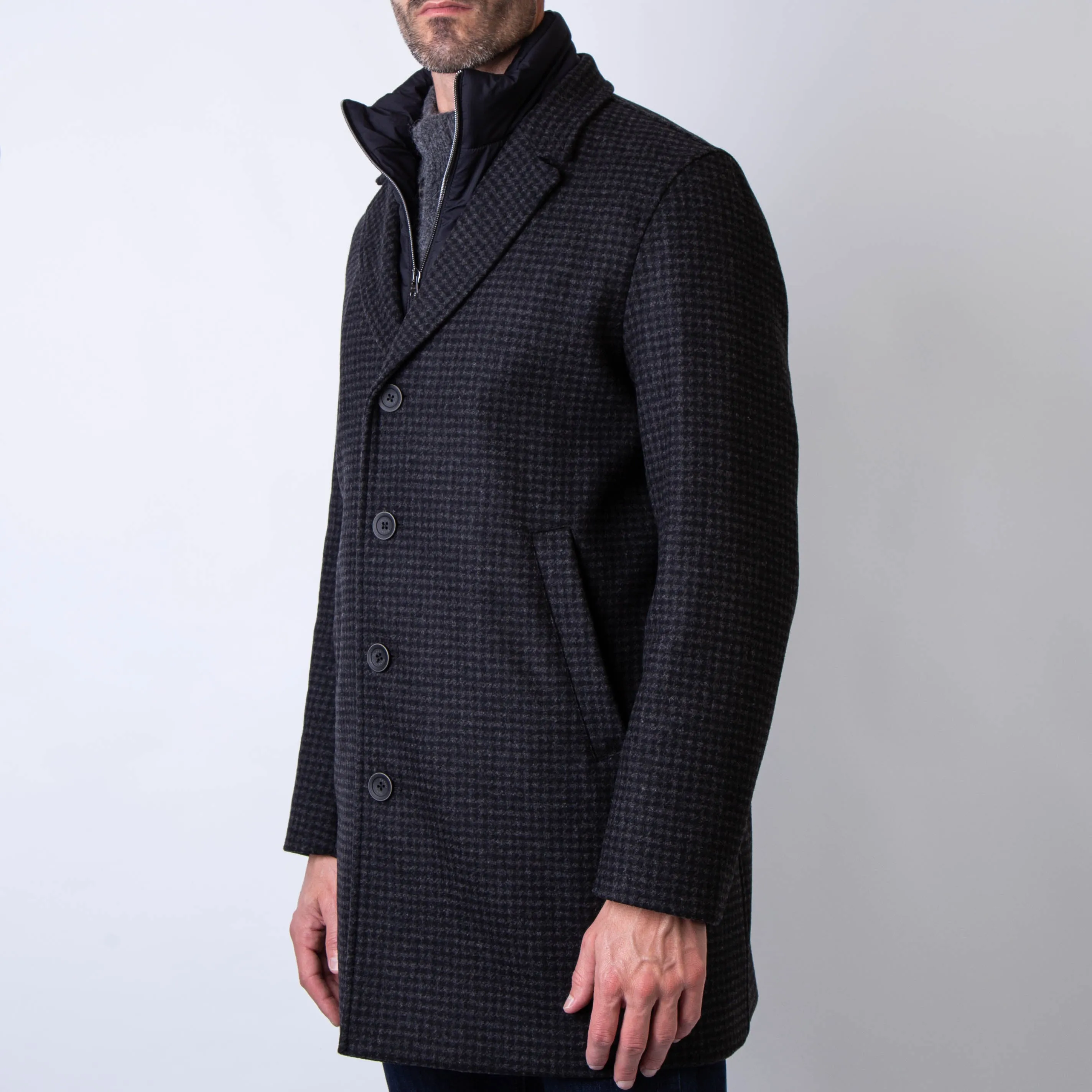 HERNO COAT CA000200U-33436R 9394 BLACK/GREY