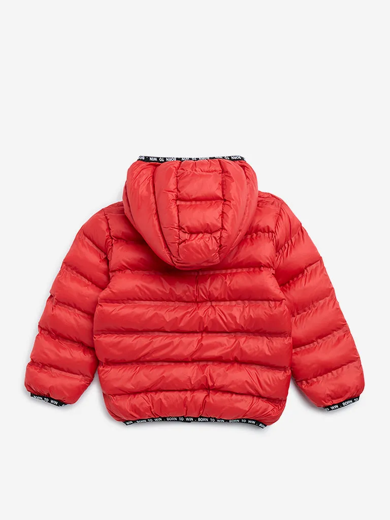 HOP Kids Red Hooded Puffer Jacket