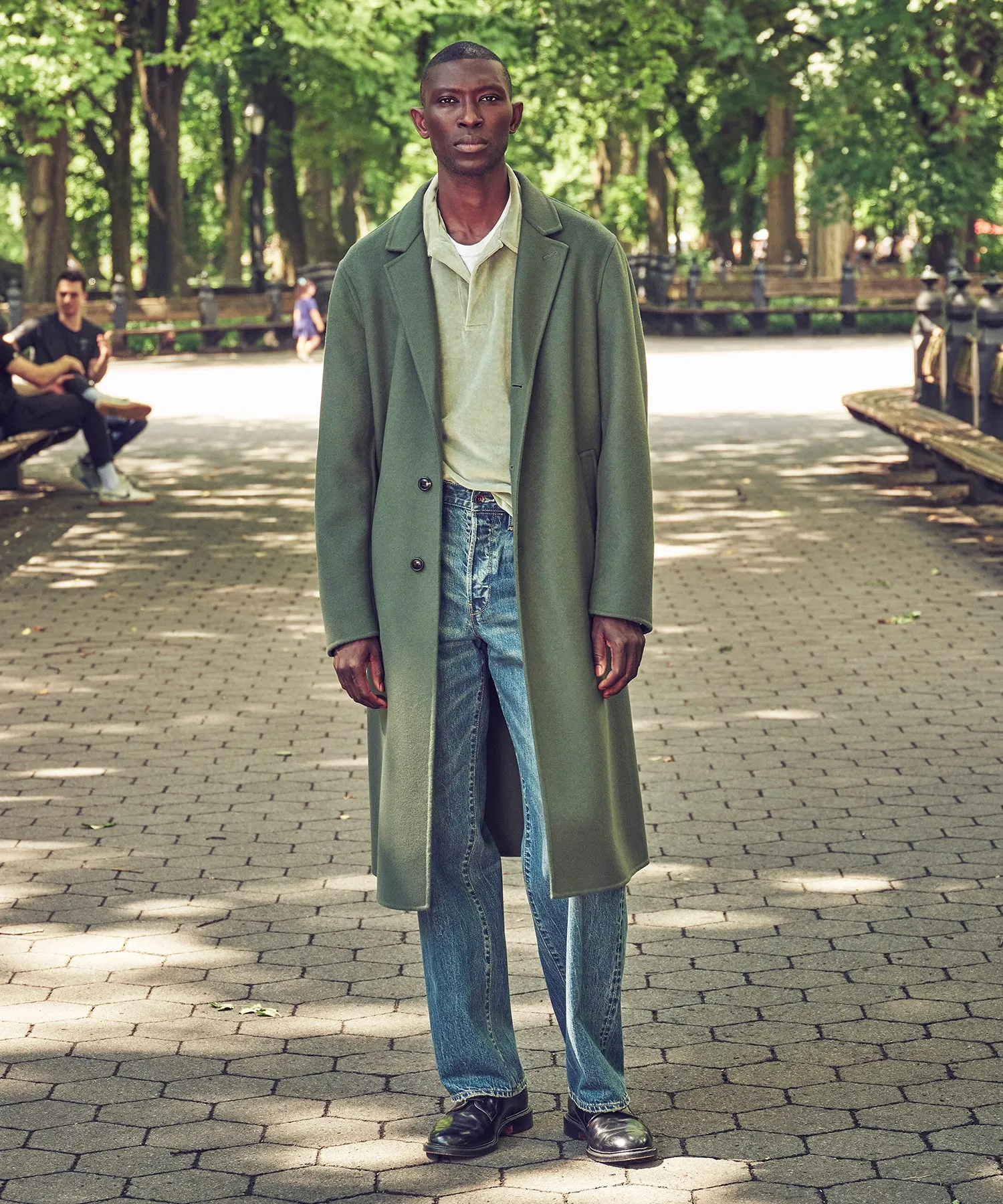 Italian Wool Topcoat in Sea Green