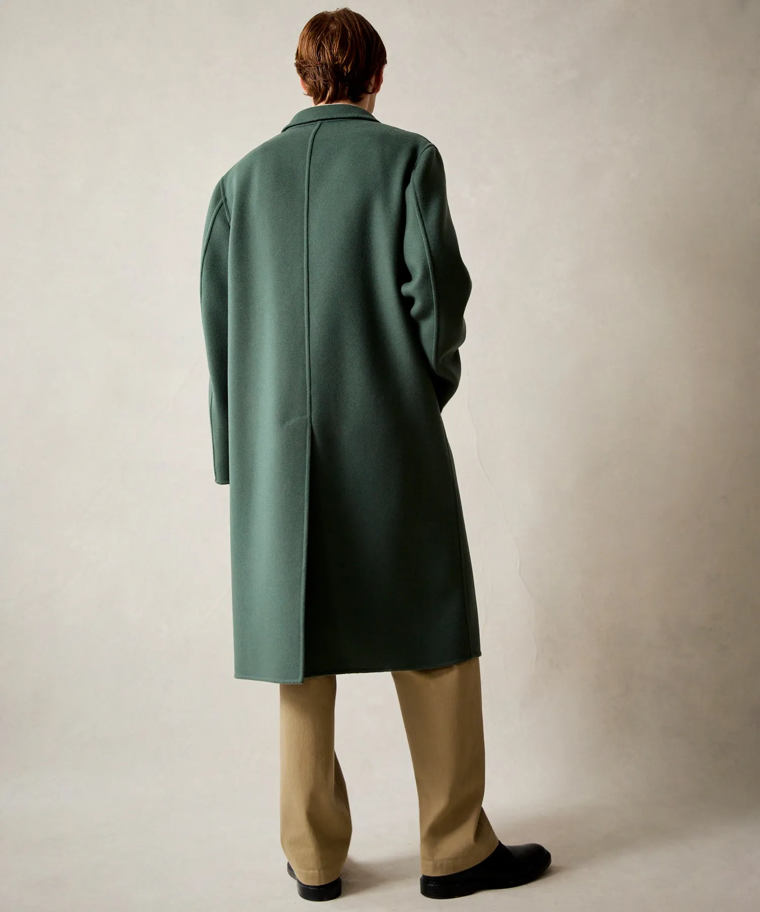 Italian Wool Topcoat in Sea Green