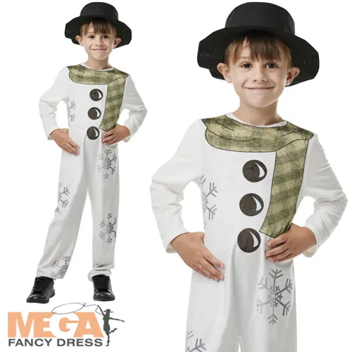 Kids Frosty Christmas Snowman Xmas Nativity Costume