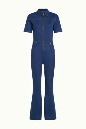 King Louie flare jumpsuit sloane denim indigo blue