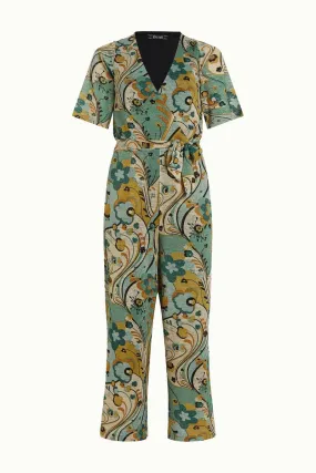 King Louie Zita jumpsuit frenzy dusty turquoise