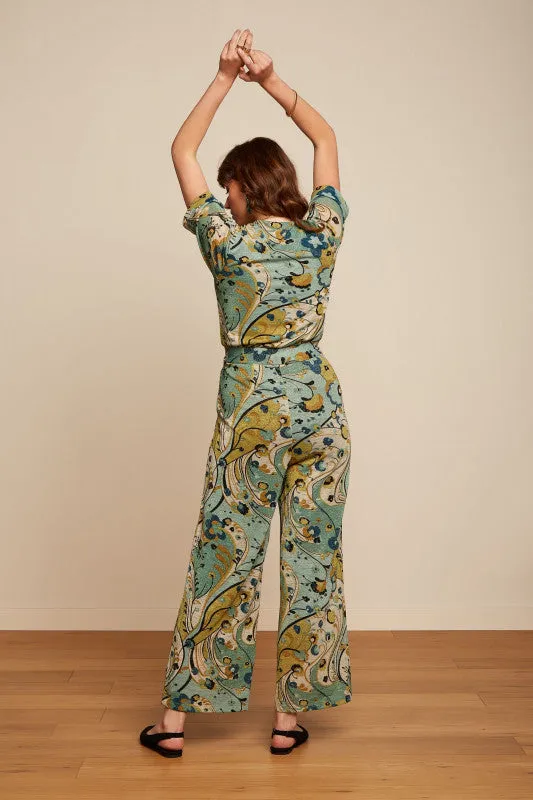 King Louie Zita jumpsuit frenzy dusty turquoise