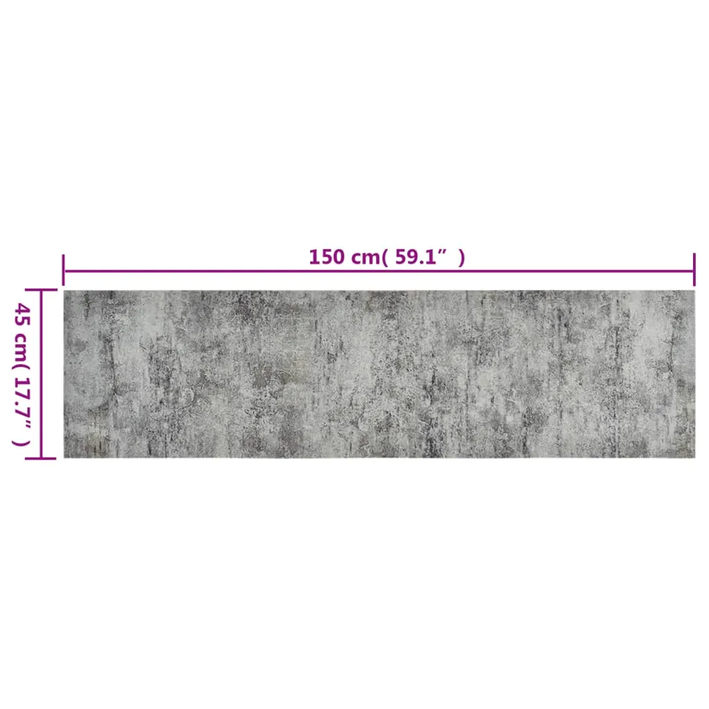 Kitchen Rug Washable Beton 45x150 cm Velvet