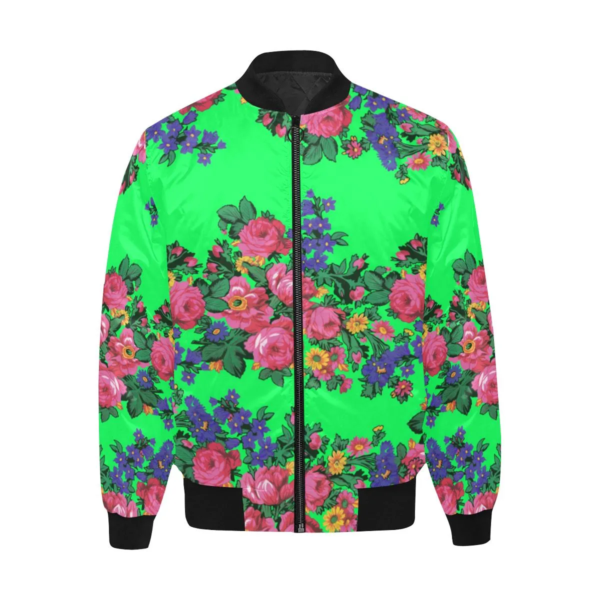 Kokum's Revenge Green Unisex Heavy Bomber Jacket with Quilted Lining