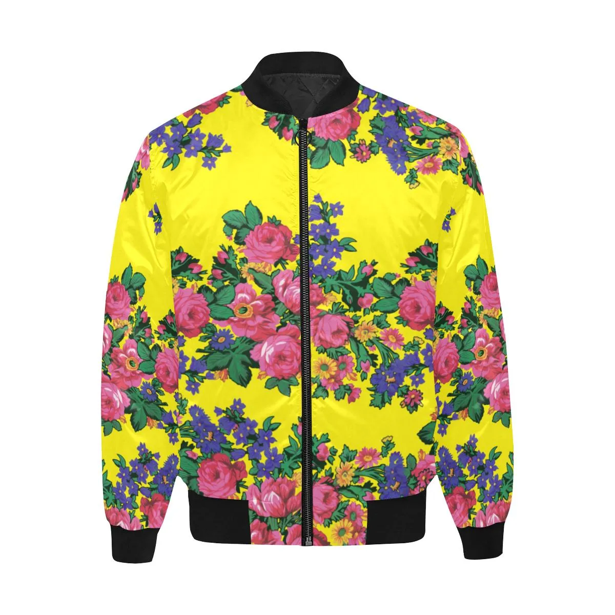 Kokum's Revenge-Yellow Unisex Heavy Bomber Jacket with Quilted Lining